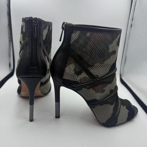 Jessica Simpson Camo Mesh Peep-Toe Stiletto Booties Sized 6 Like New - Picture 1 of 8